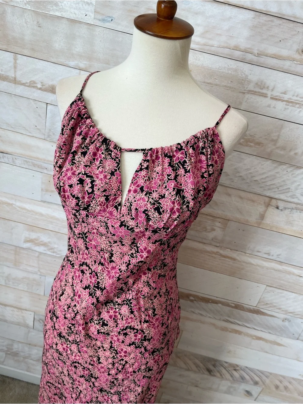 NWT Free People size L Bon Voyage midi dress in black combo